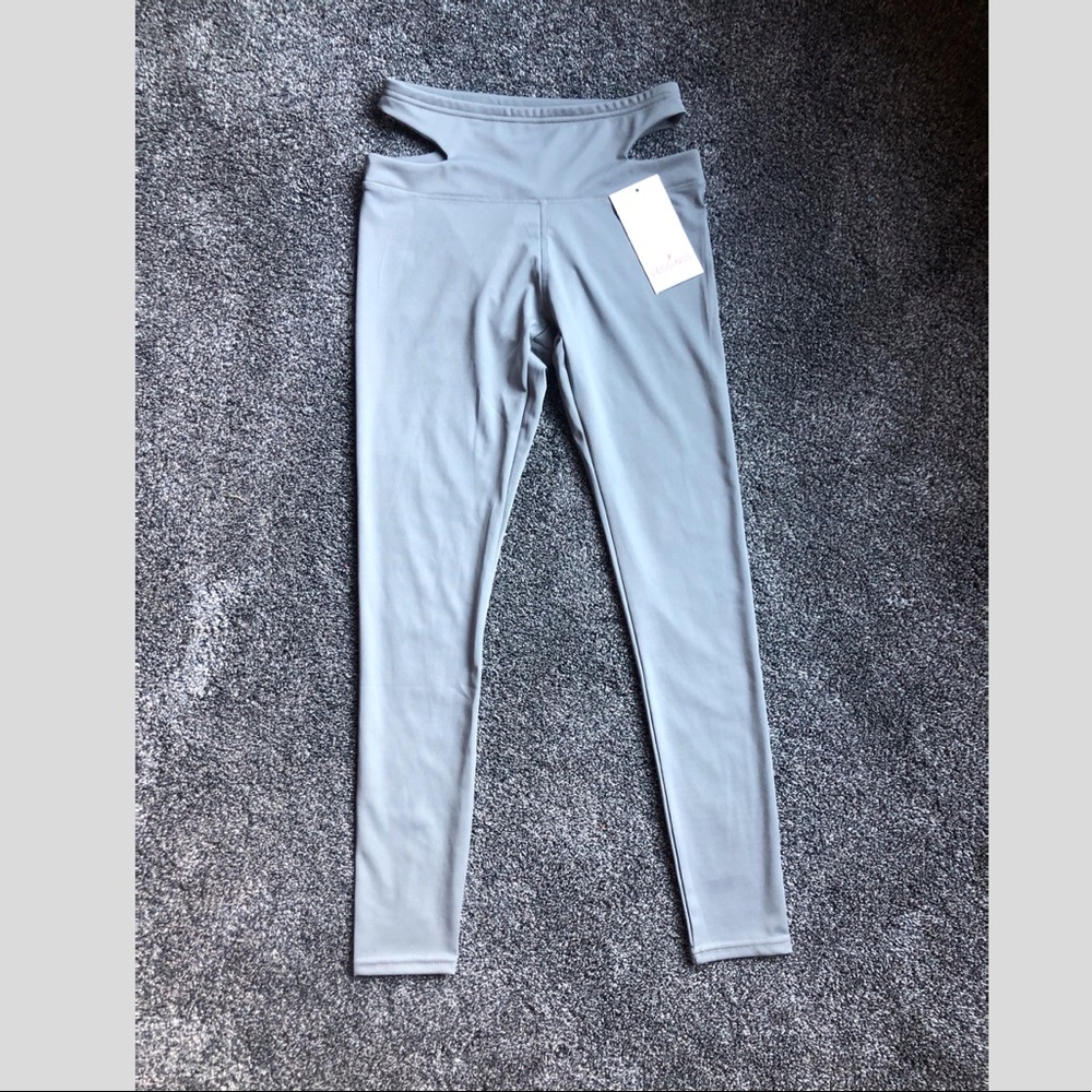High-Waist Cut-Out Waist Sides Active Yoga Legging